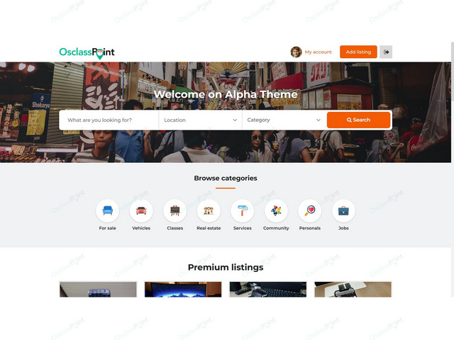 Osclass themes - Alpha Osclass Theme