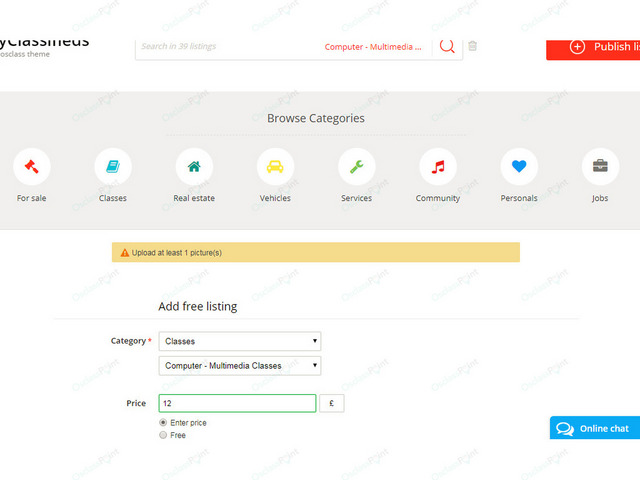 Image Required Plugin - Osclass plugins - OsclassPoint.com