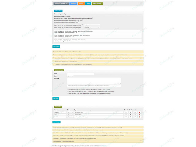 Backoffice Manager Plugin - SEO, Speed & Admin - Osclass plugins