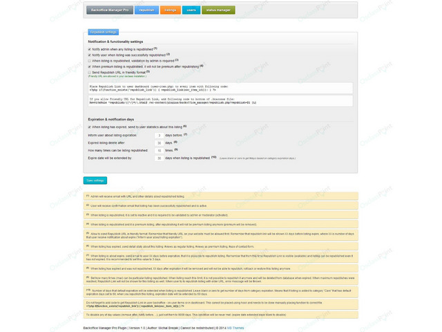 Backoffice Manager Plugin - Osclass plugins - OsclassPoint.com