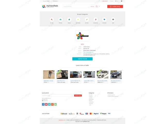 Zara Free Osclass Theme