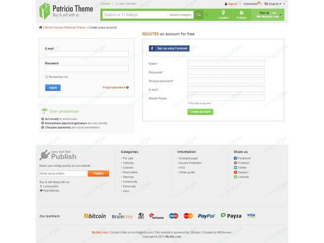 OsclassPoint.com - Patricia Free Osclass Theme