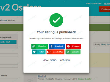Success Publish Box Osclass Plugin - Design & Interface - Osclass plugins