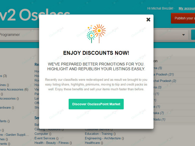 Welcome Box Osclass Plugin - Design & Interface - Osclass plugins