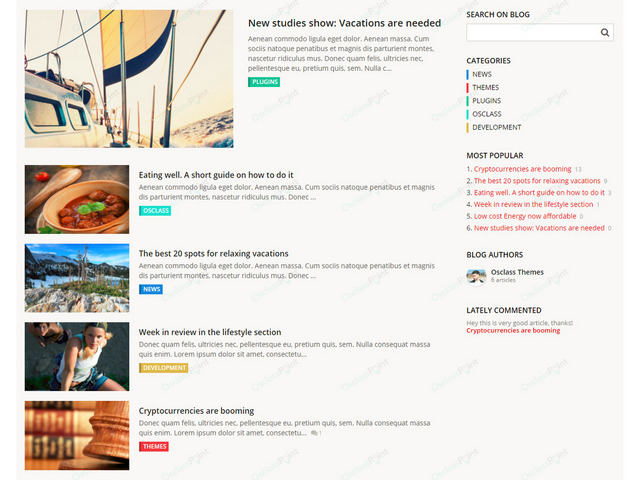Osclass Blog and News Plugin - Chat & Messaging - Osclass plugins