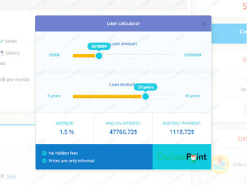 Loan Calculator Osclass Plugin - Payments & Ecommerce - Osclass plugins