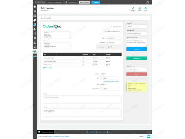 Invoice Osclass Plugin - Payments & Ecommerce - Osclass plugins