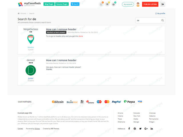 Chat & Messaging - Forums Osclass Plugin