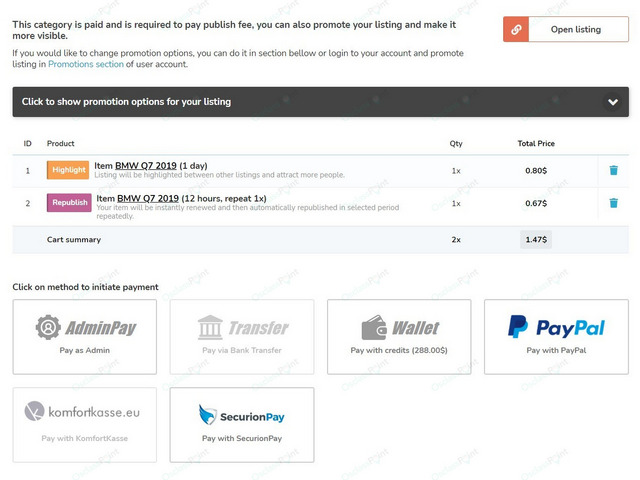 OsclassPoint.com - Osclass Pay Payment Plugin