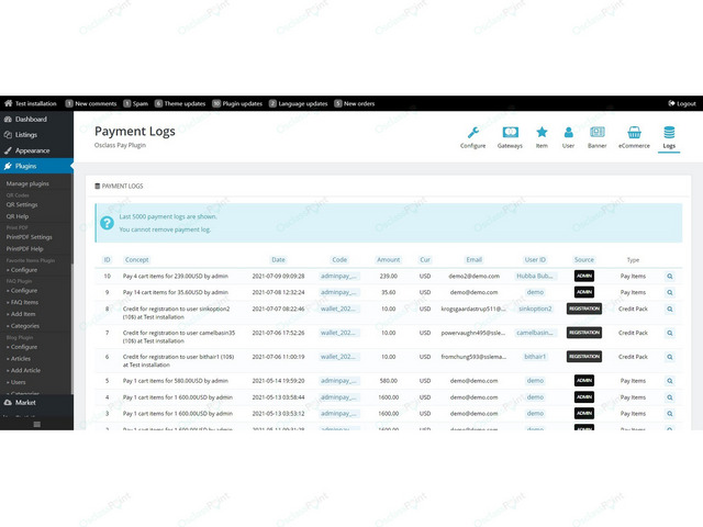 Osclass Pay Payment Plugin