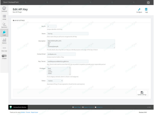 OsclassPoint.com - Rest API Osclass Plugin