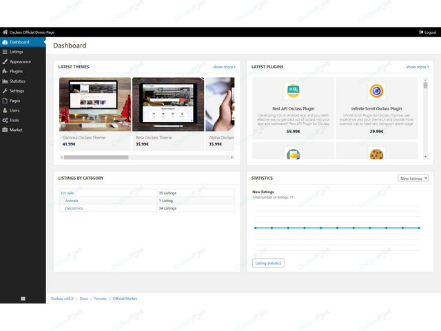 Osclass themes - Omega Free Backoffice Osclass Theme
