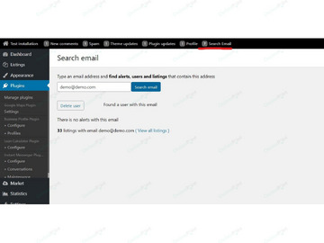Admin Search Email Osclass Plugin - SEO, Speed & Admin - Osclass plugins