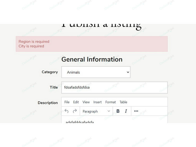 Location Required Osclass Plugin - Attributes, Fields & Maps - Osclass plugins