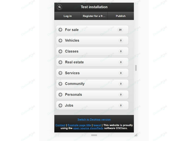 Mobile Theme Osclass Plugin - Design & Interface - Osclass plugins