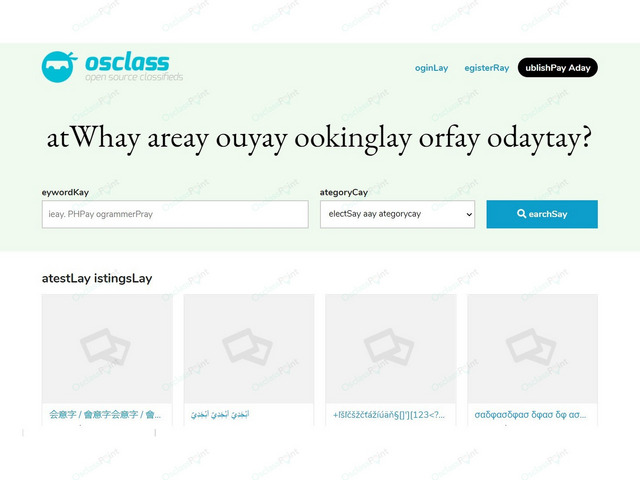 Piglatin Osclass Plugin for Developers - SEO, Speed & Admin - Osclass plugins