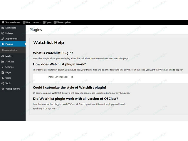 Chat & Messaging - Watchlist Osclass Plugin