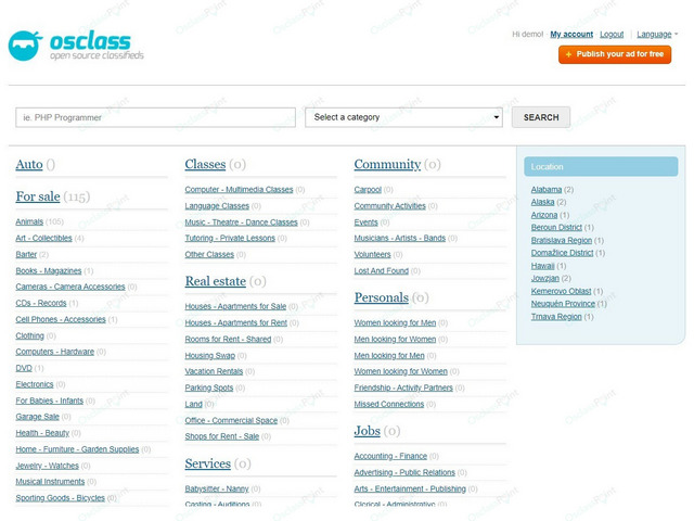 Osclass themes - Modern Osclass Theme