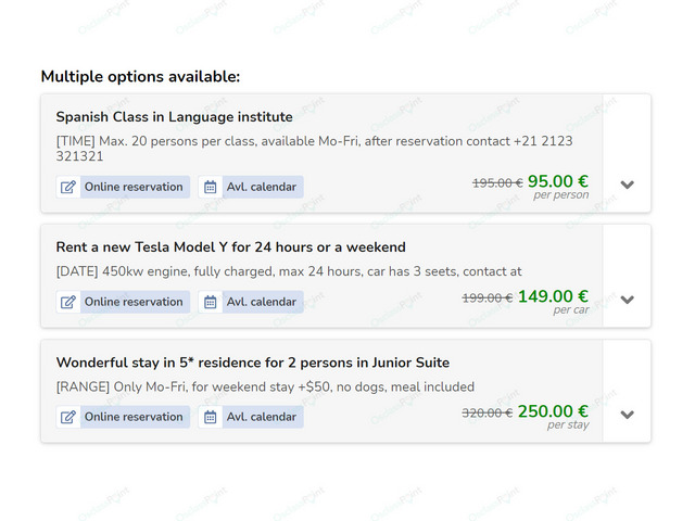 Booking & Calendar Osclass Plugin - Osclass plugins - OsclassPoint.com