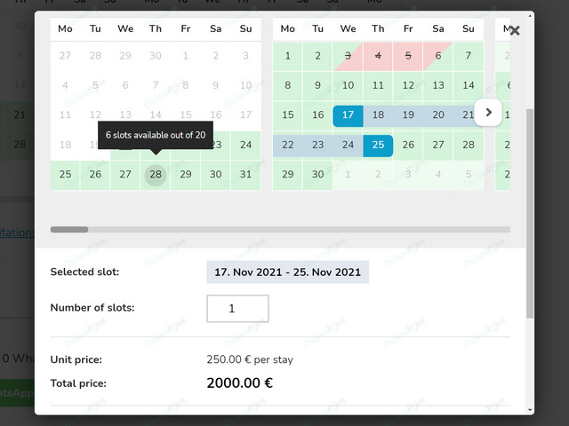 Booking & Calendar Osclass Plugin