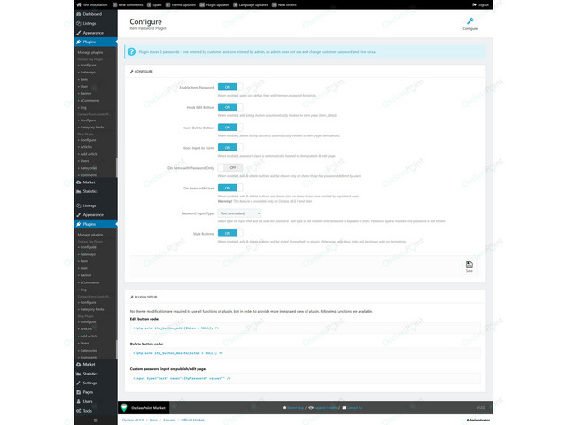 OsclassPoint.com - Item Password Osclass Plugin