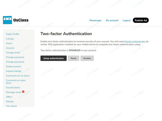 Two-factor Authentication Plugin - Security & Anti-Spam - Osclass plugins