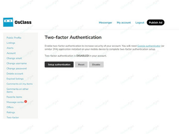 Two-factor Authentication Plugin - Security & Anti-Spam - Osclass plugins