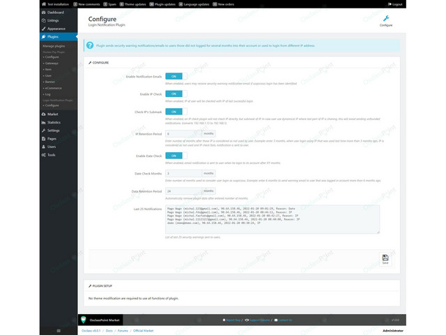 OsclassPoint.com - Login Email Notification Free Plugin