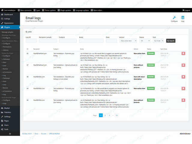 Email Reminder Osclass Plugin - Osclass plugins - OsclassPoint.com