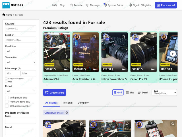 Classifieds & Marketplace - Epsilon Osclass Theme