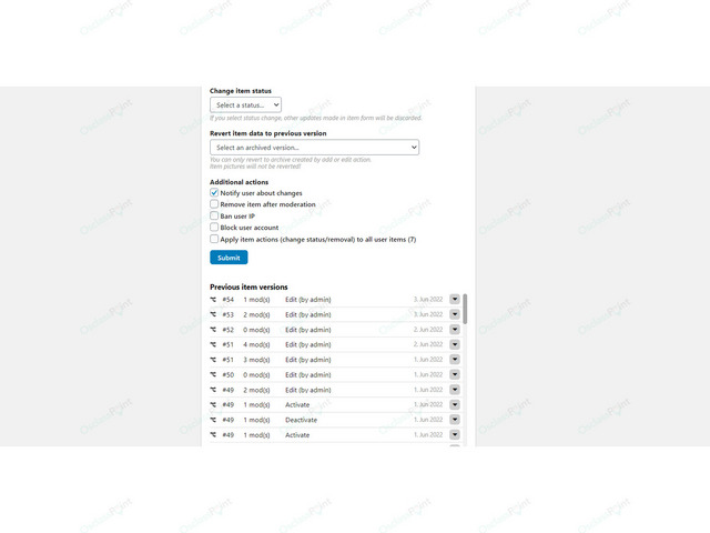 OsclassPoint.com - Advanced Moderating Options Plugin