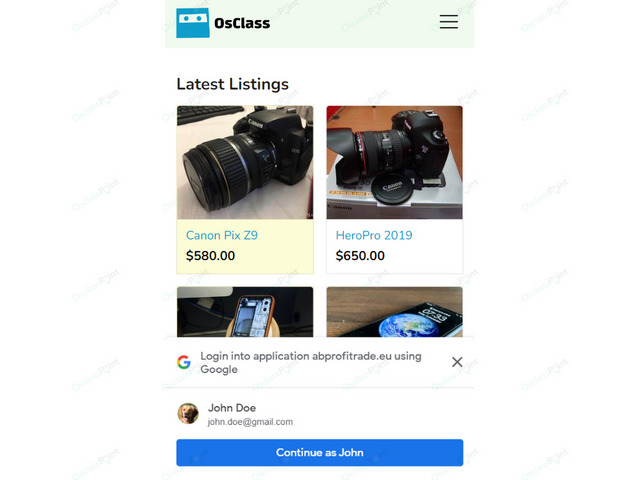 Google OneTap Login Plugin - Osclass plugins - OsclassPoint.com
