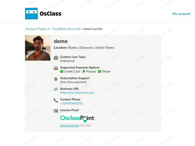 OsclassPoint.com - User Custom Fields PRO Plugin