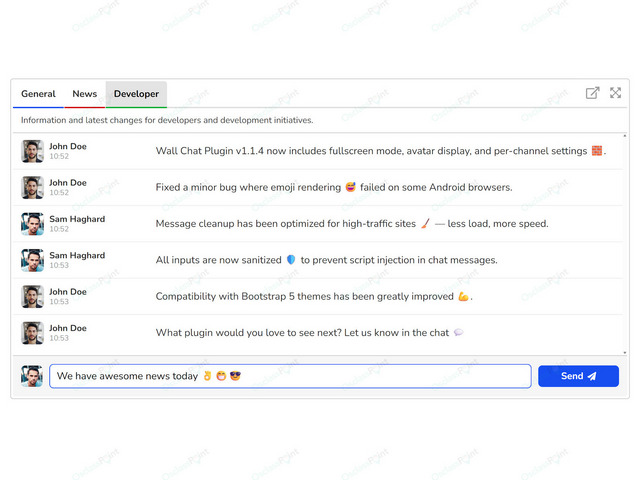 OsclassPoint.com - Wall Chat & Microfeed Plugin