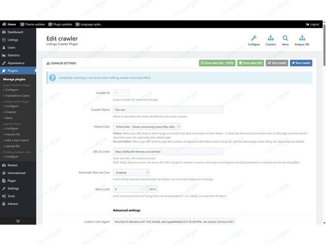 Listings Crawler Plugin - Osclass plugins - OsclassPoint.com
