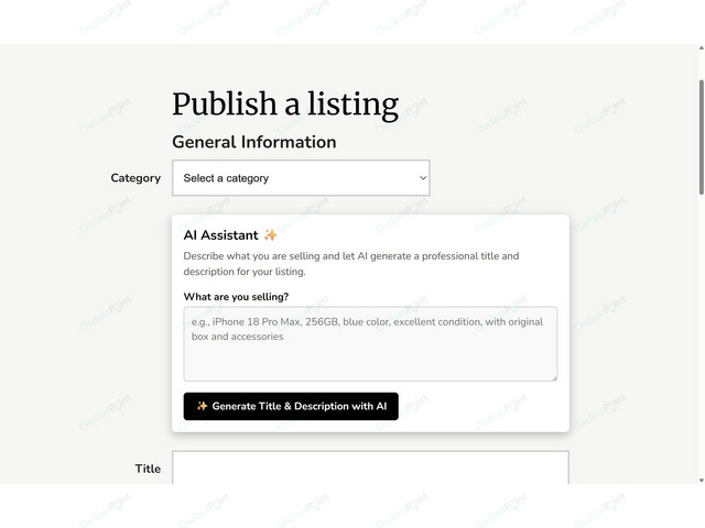 AI Listing Assistant with ChatGPT - Design & Interface - Osclass plugins
