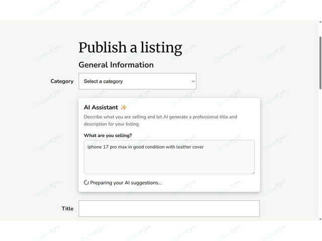 AI Listing Assistant with ChatGPT - Osclass plugins - OsclassPoint.com