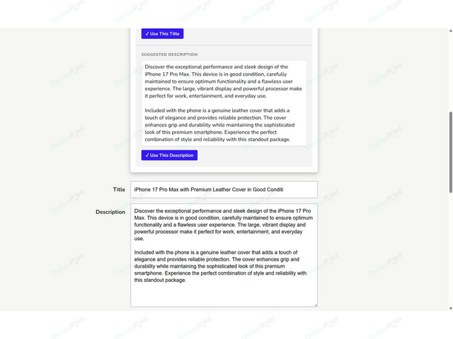 Design & Interface - AI Listing Assistant with ChatGPT
