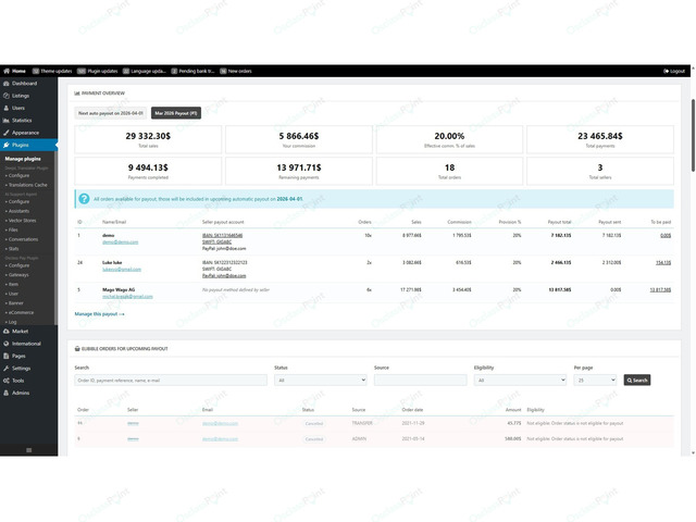 Payouts Plugin for Osclass Pay eCommerce