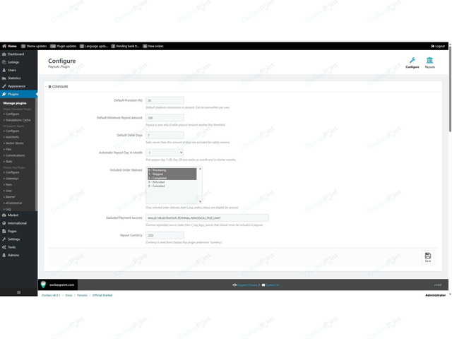 Payouts Plugin for Osclass Pay eCommerce