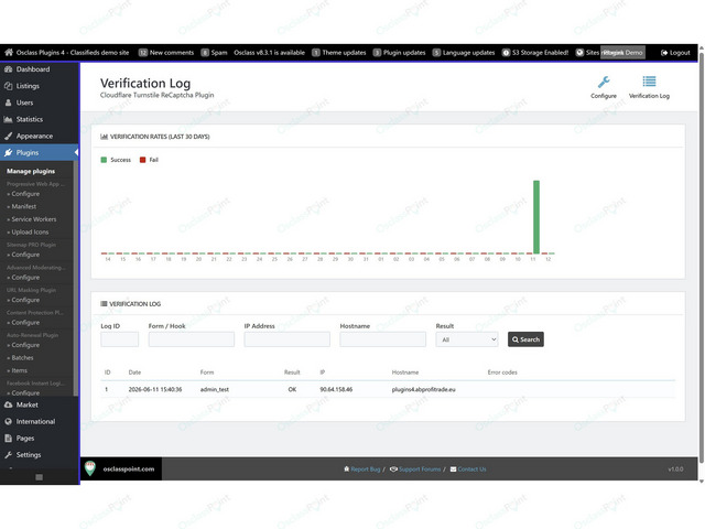 OsclassPoint.com - Cloudflare Turnstile reCaptcha Plugin