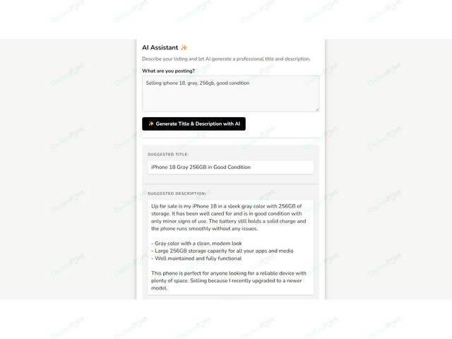 Custom AI Integration Service for Classifieds & Marketplaces -  - OsclassPoint.com