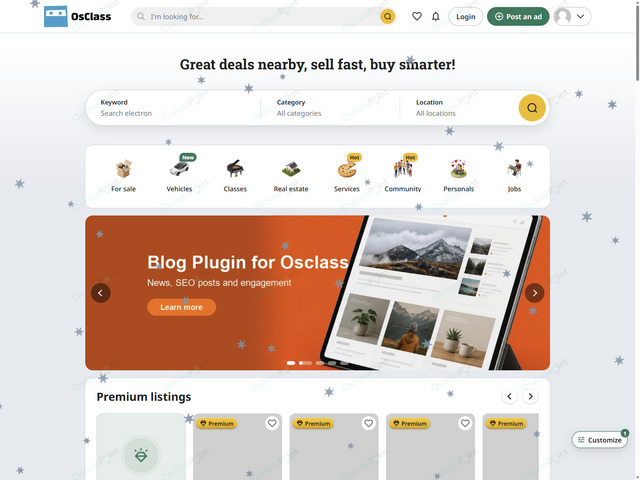 Snowfall Plugin - Design & Interface - Osclass plugins