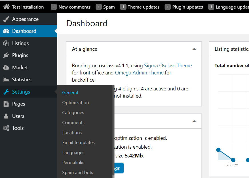 How to Access Osclass Market from Backoffice (API Setup Included) screenshot