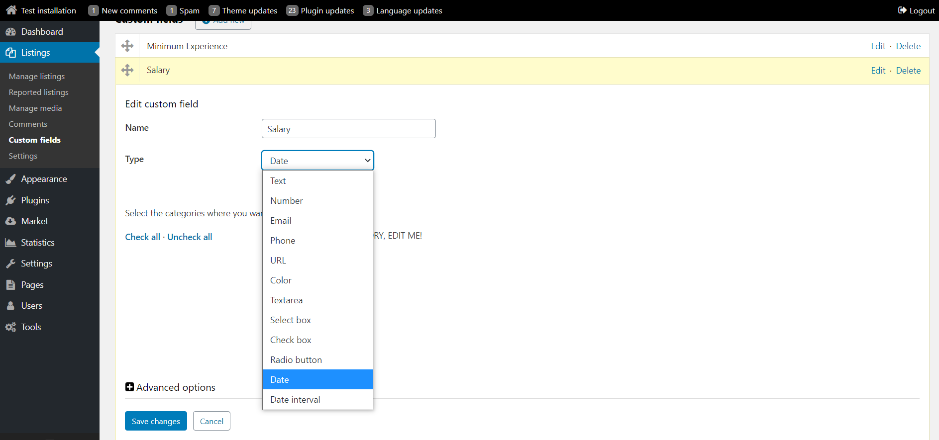 Osclass 8.0 Release Guide: New Versioning, Locations, and Admin Updates screenshot