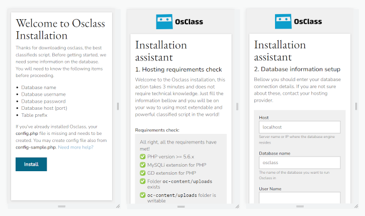 Osclass mobile ready installation